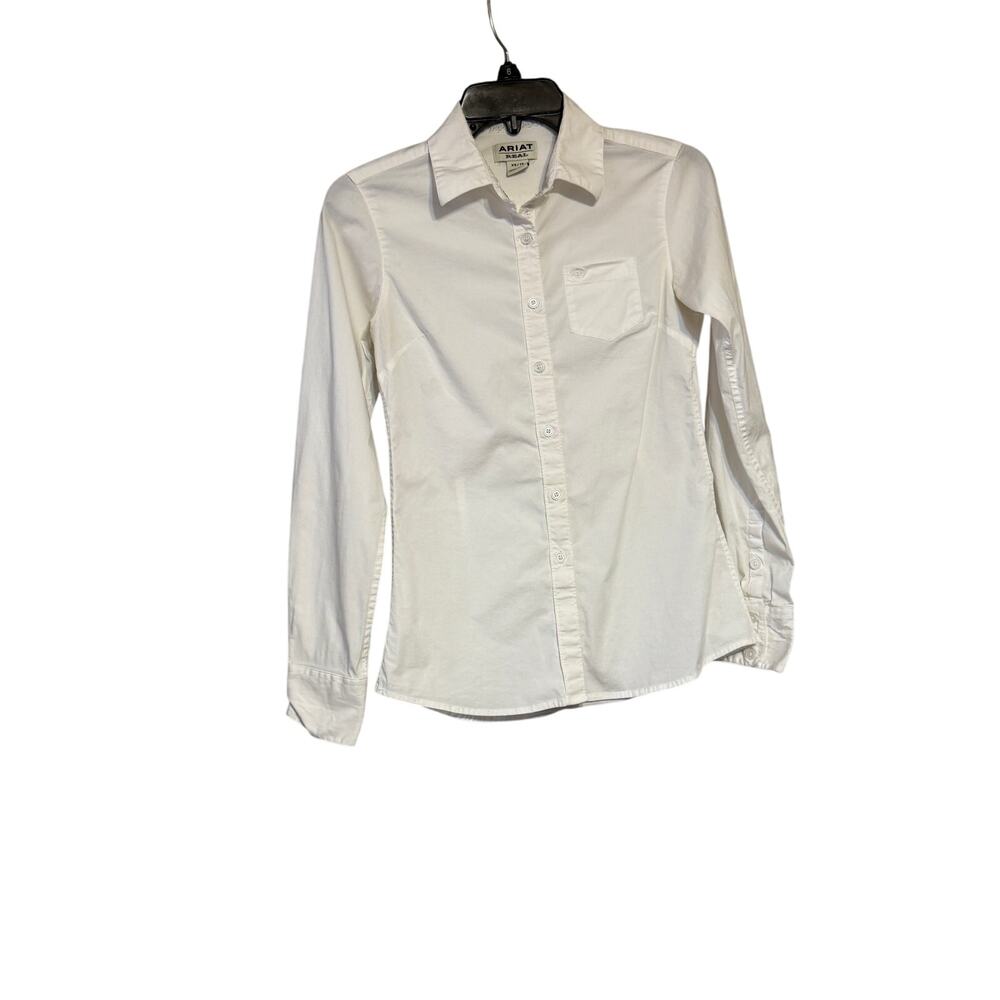 Ariat Real Long Sleeve White Button Up Shirt Women's XS - Picture 6 of 7